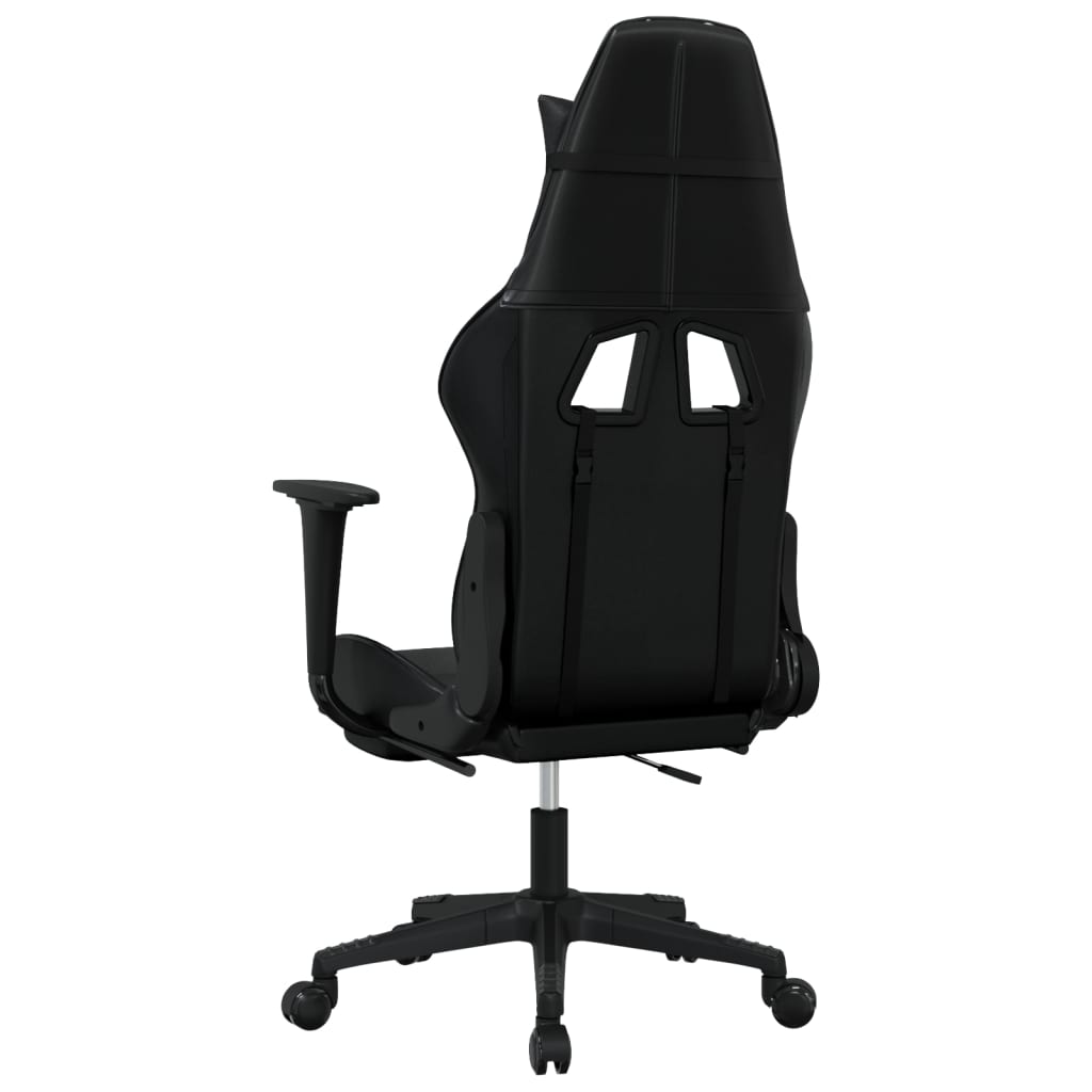 vidaXL Gaming Chair with Footrest Black Faux Leather - home • office • health