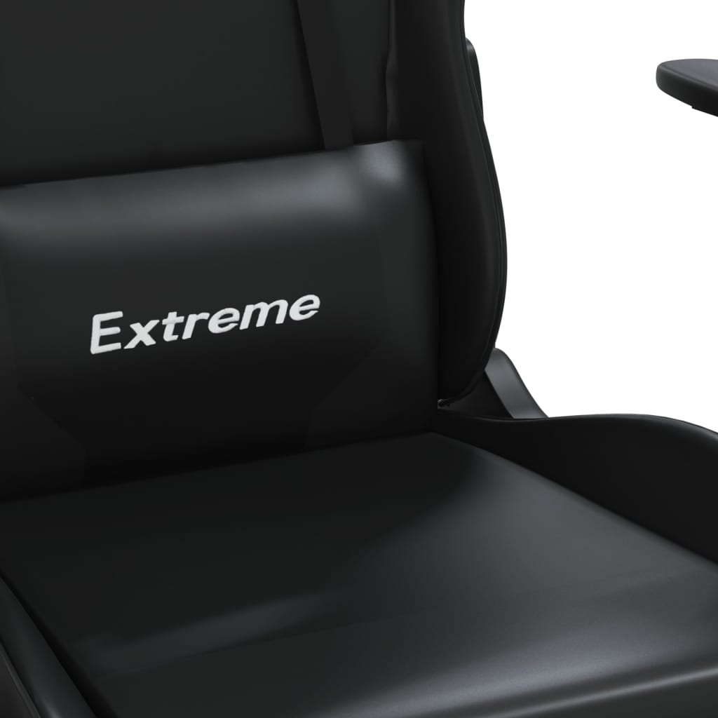 vidaXL Gaming Chair with Footrest Black Faux Leather - home • office • health