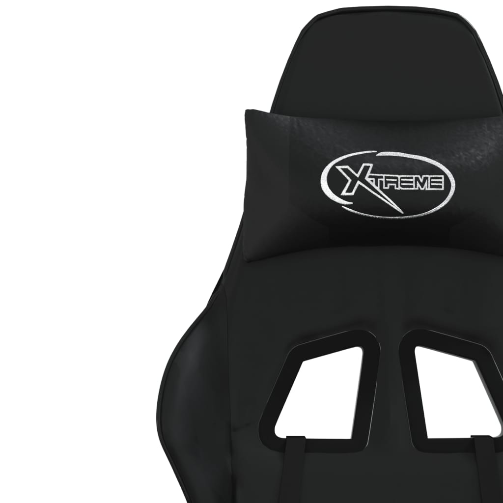 vidaXL Gaming Chair with Footrest Black Faux Leather - home • office • health