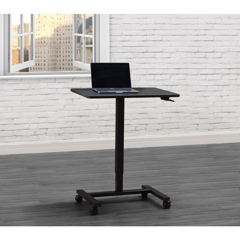 Studio Space 27" Black Sit-Stand Adjustable Laptop Office Table Writing and Study Pneumatic Portable Standing Desk Cart - home • office • health