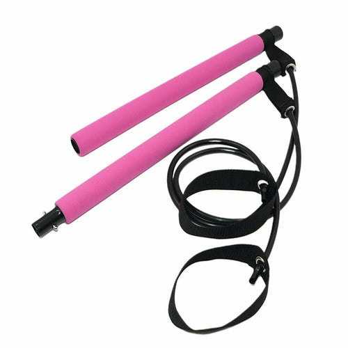 Adjustable Pilates Bar Kit - Resistance Band Exercise Stick - home • office • health