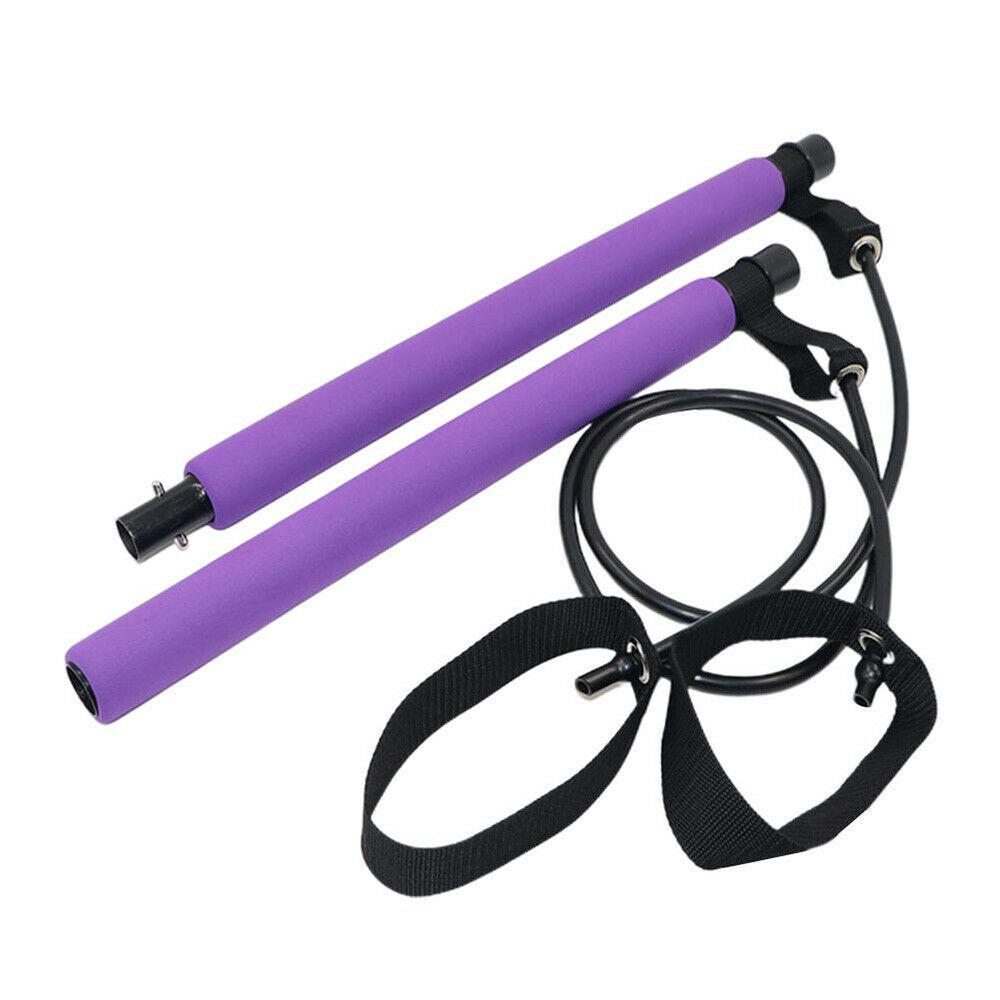 Adjustable Pilates Bar Kit - Resistance Band Exercise Stick - home • office • health