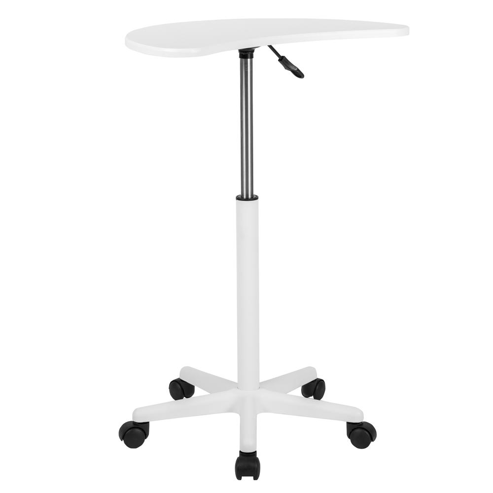 White Sit to Stand Mobile Laptop Computer Desk - home • office • health