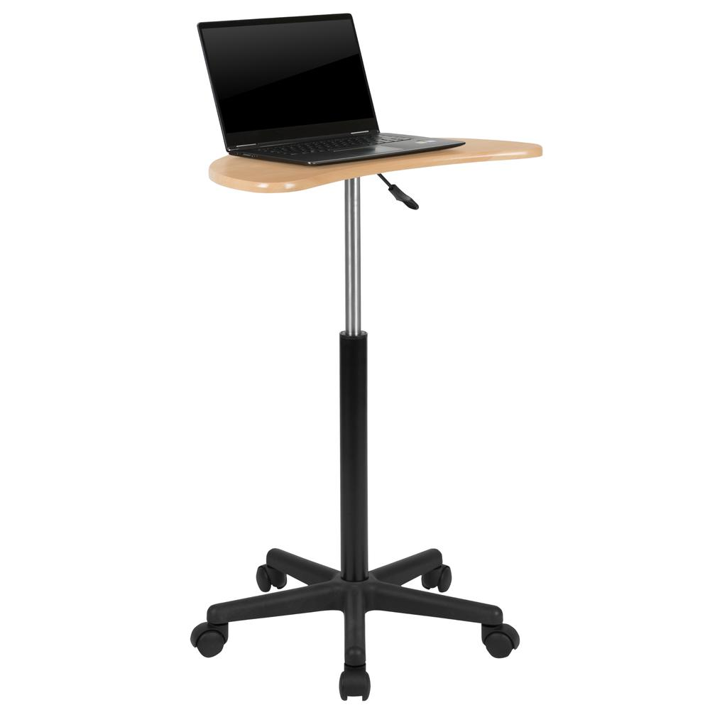 Maple Sit to Stand Mobile Laptop Computer Desk - home • office • health