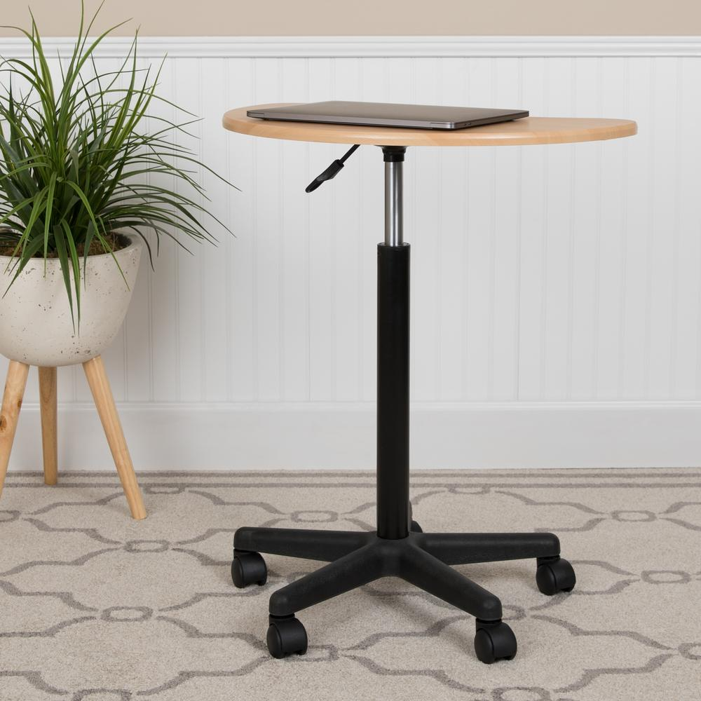 Maple Sit to Stand Mobile Laptop Computer Desk - home • office • health