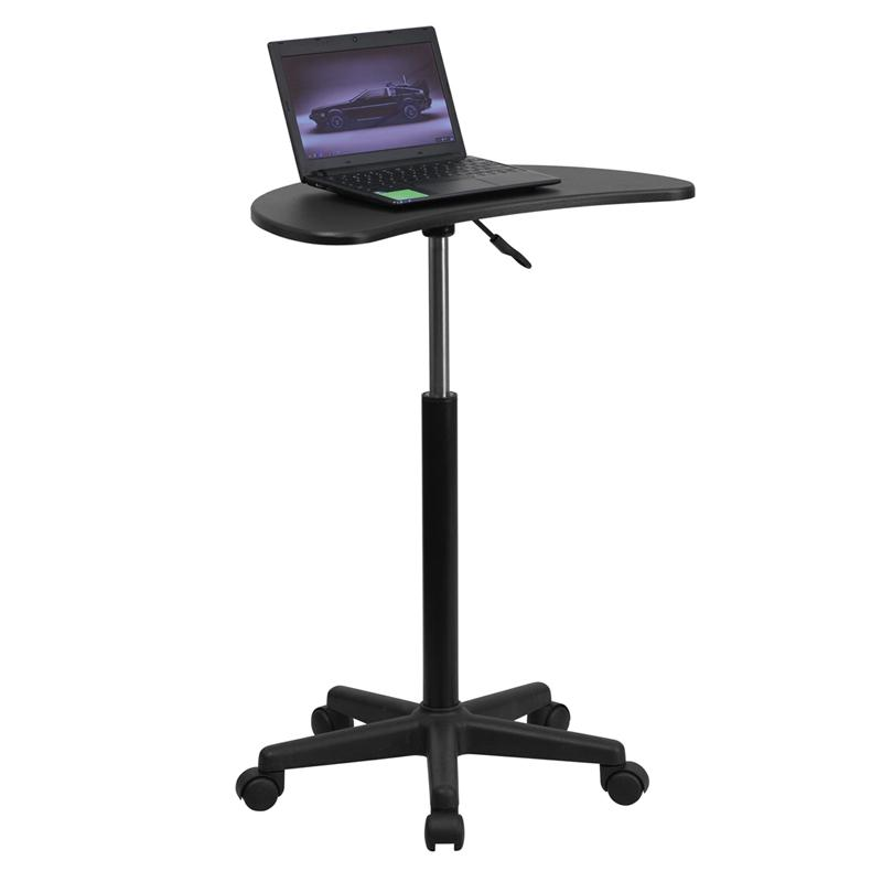 Black Sit to Stand Mobile Laptop Computer Desk - home • office • health