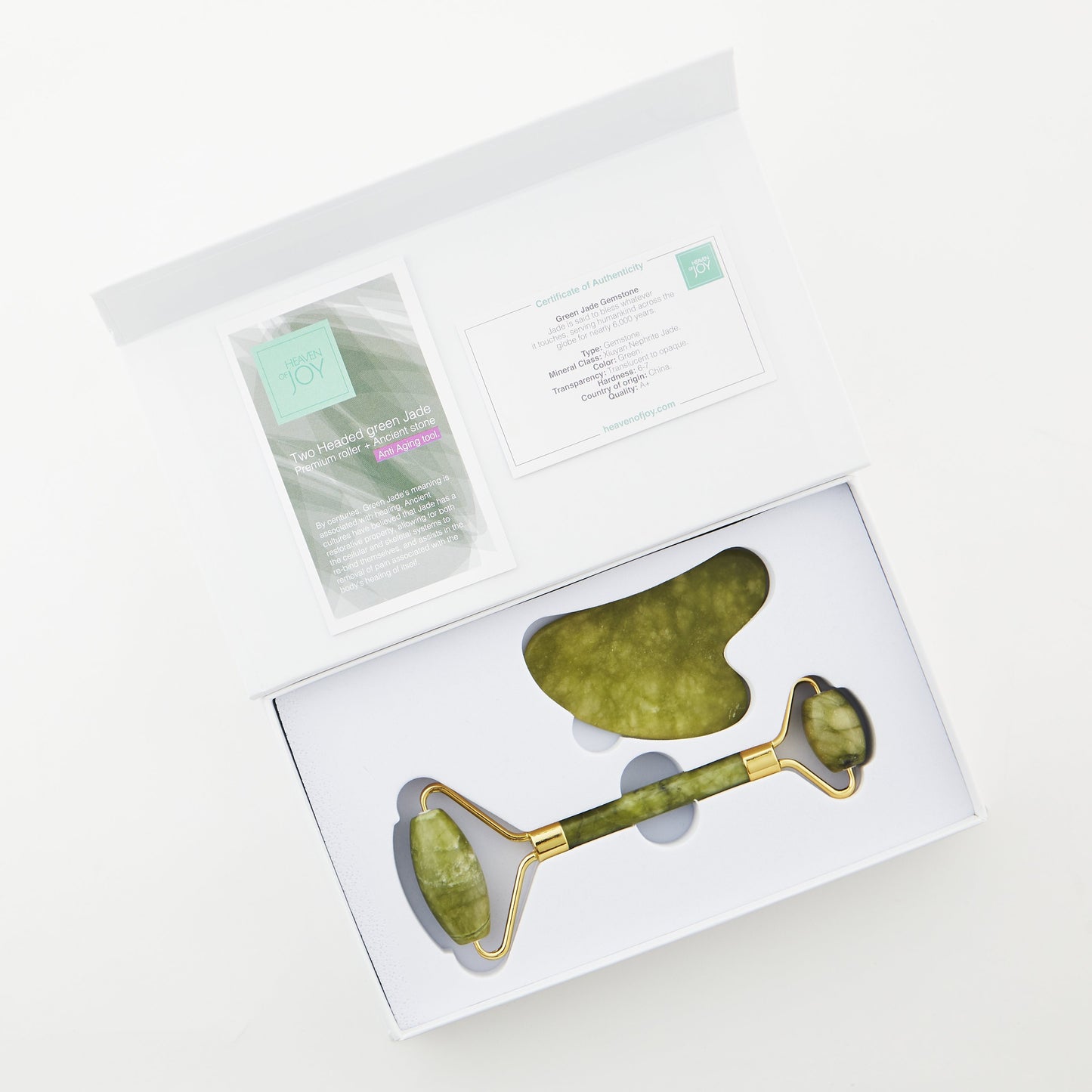 3-in-1 Premium Jade Roller and Gua Sha Set - home • office • health