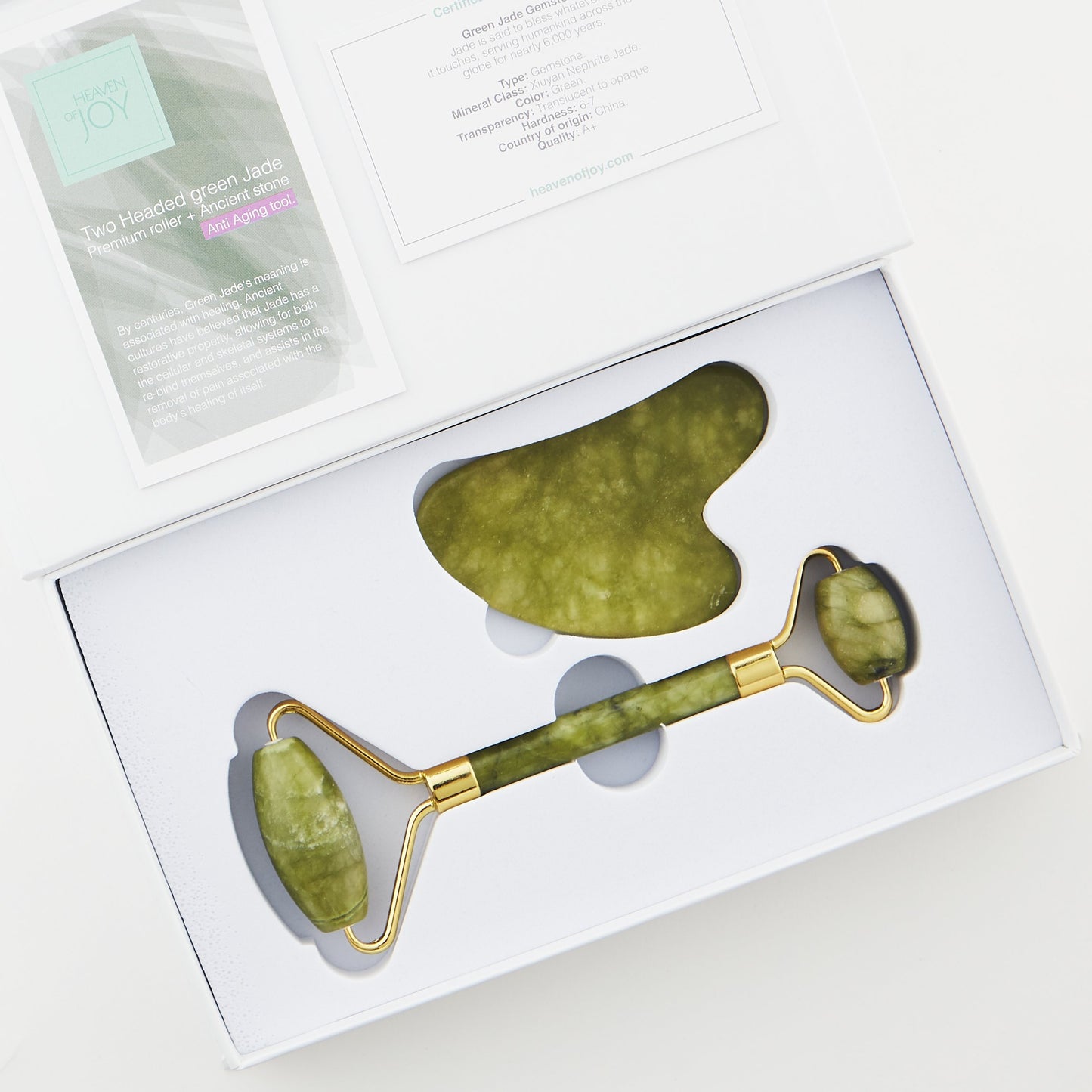 3-in-1 Premium Jade Roller and Gua Sha Set - home • office • health