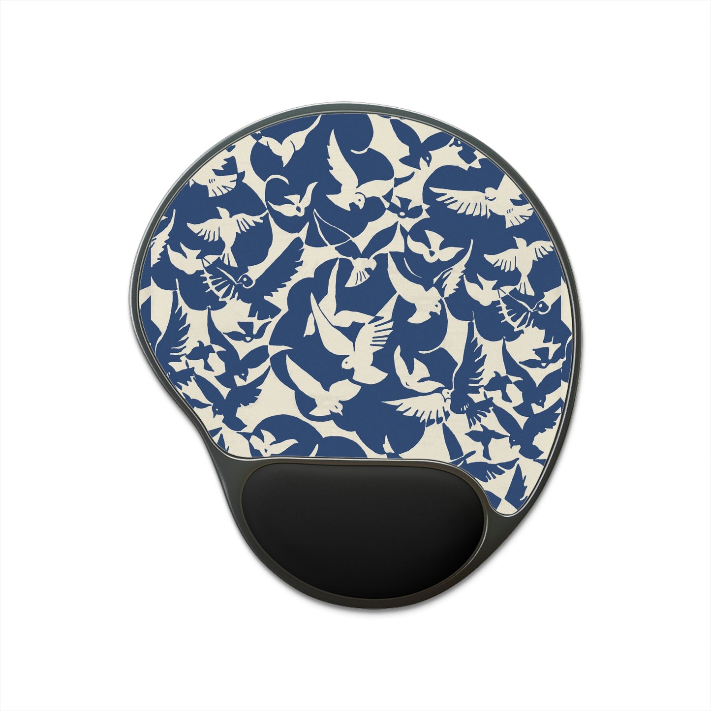 Mouse Pad With Wrist Rest - Birds and Blue - home • office • health