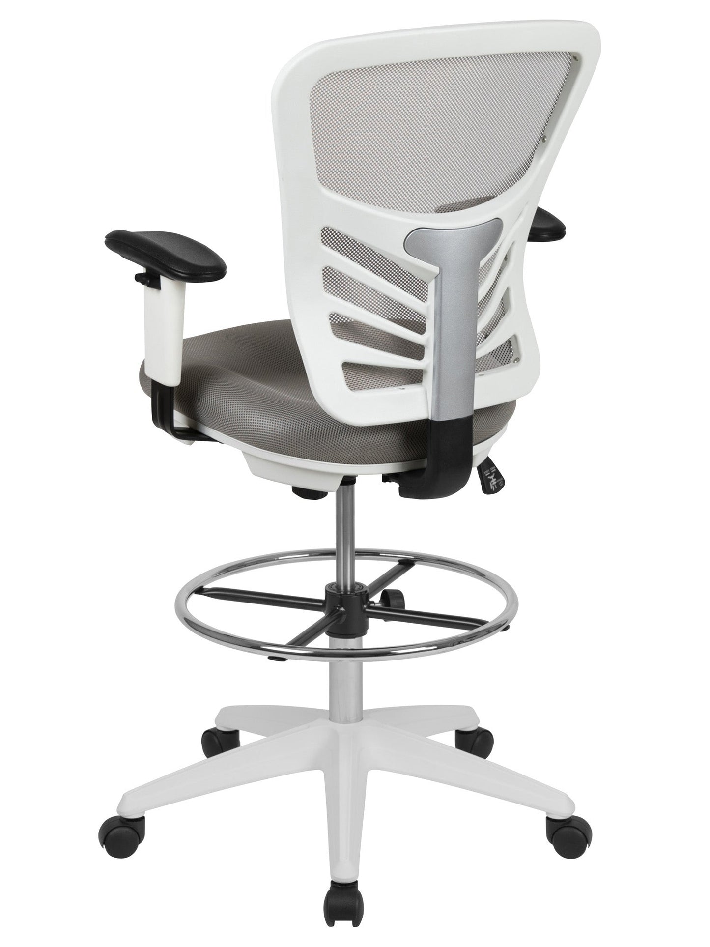 Mid-Back Light Gray Mesh Ergonomic Drafting Chair - home • office • health