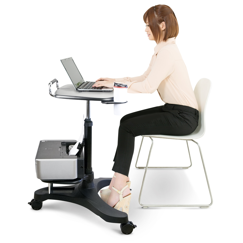 Sit/Stand Mobile Laptop Workstation w/Shelf - home • office • health