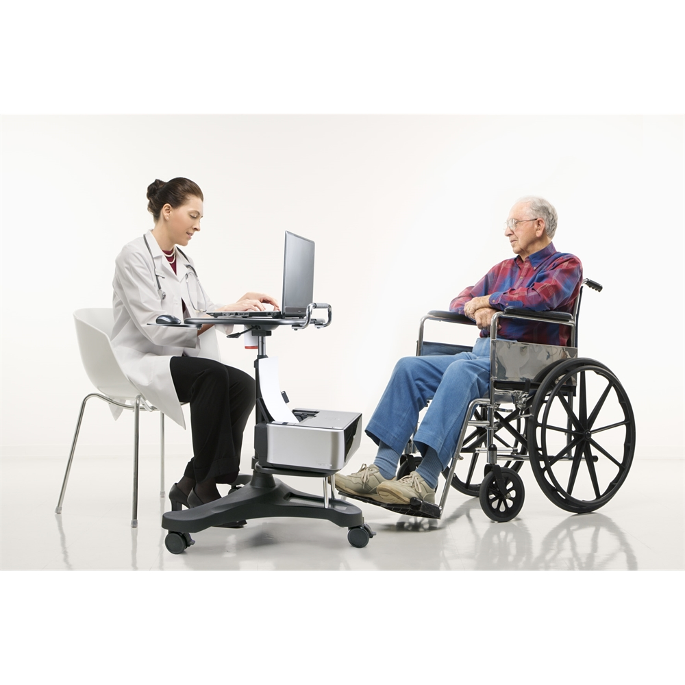 Sit/Stand Mobile Laptop Workstation w/Shelf - home • office • health