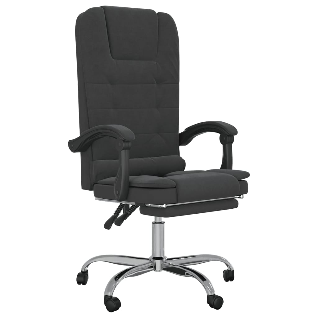 vidaXL Massage Reclining Office Chair Black Velvet - home • office • health