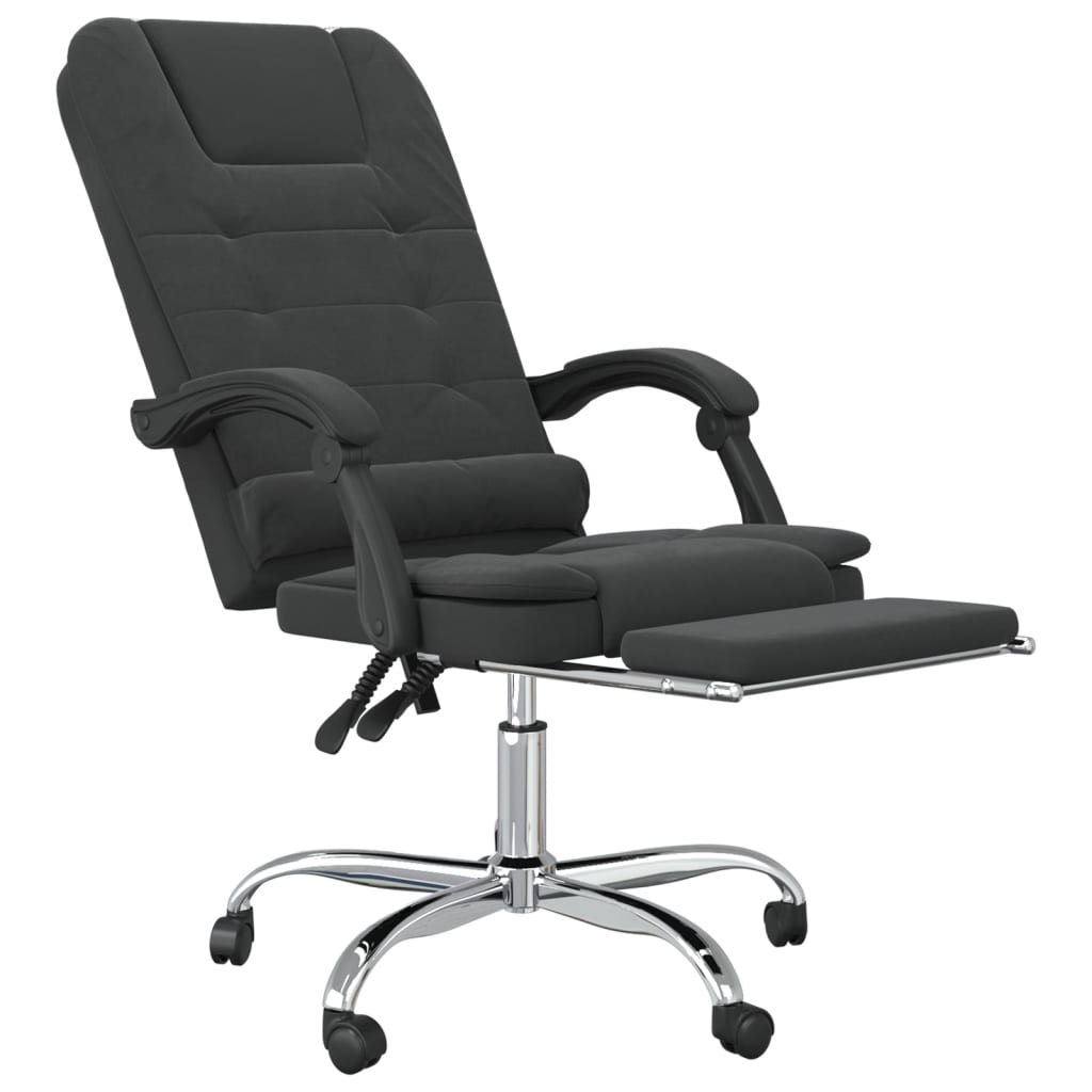 vidaXL Massage Reclining Office Chair Black Velvet - home • office • health