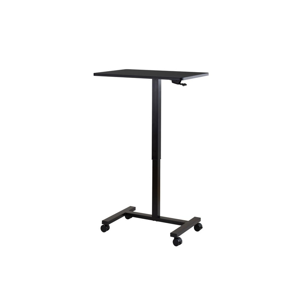 Studio Space 27" Black Sit-Stand Adjustable Laptop Office Table Writing and Study Pneumatic Portable Standing Desk Cart - home • office • health
