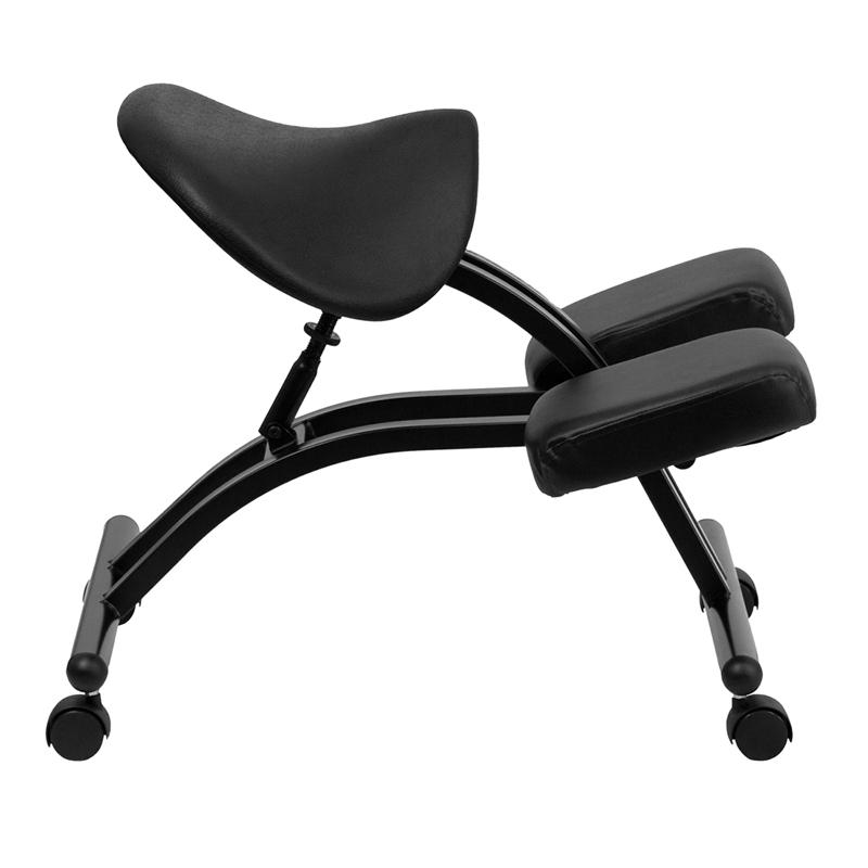Ergonomic Kneeling Office Chair with Black Saddle Seat - home • office • health