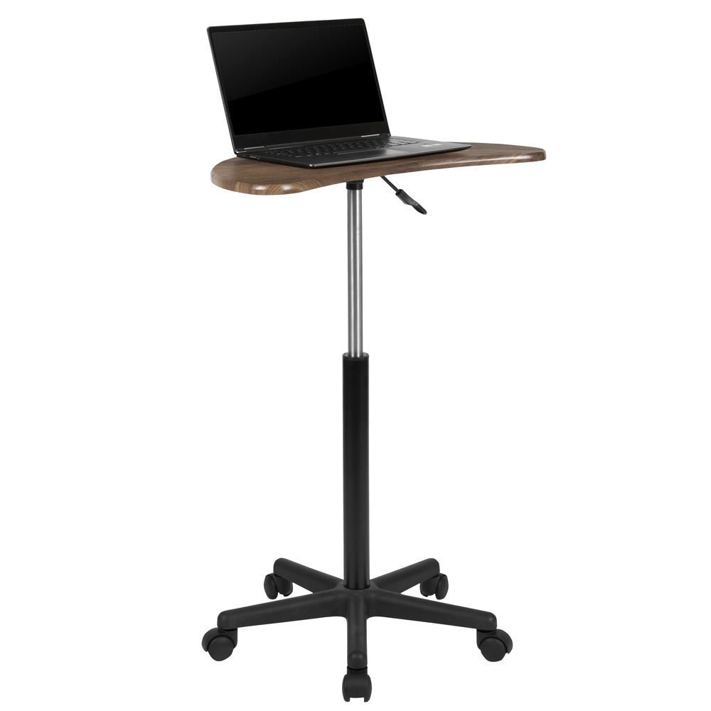 Rustic Walnut Sit to Stand Mobile Laptop Computer Desk - home • office • health