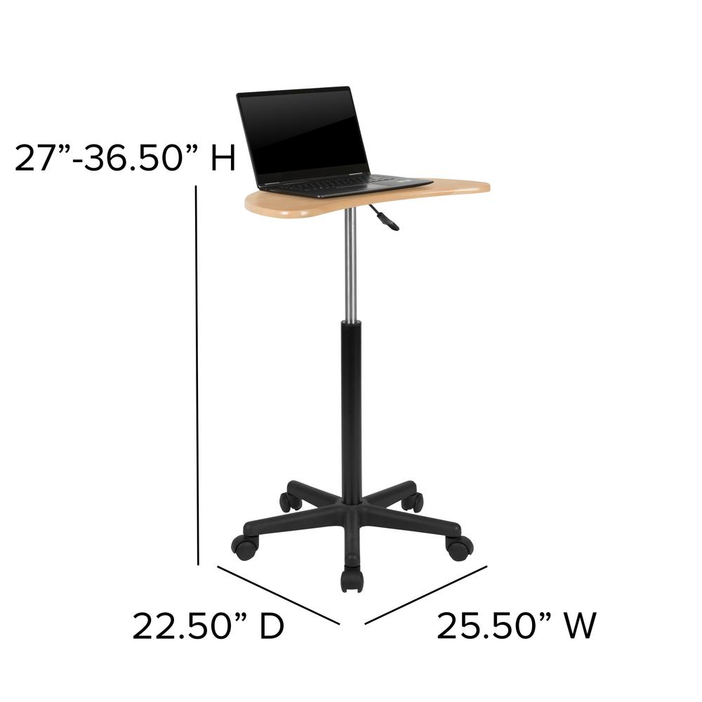 Maple Sit to Stand Mobile Laptop Computer Desk - home • office • health
