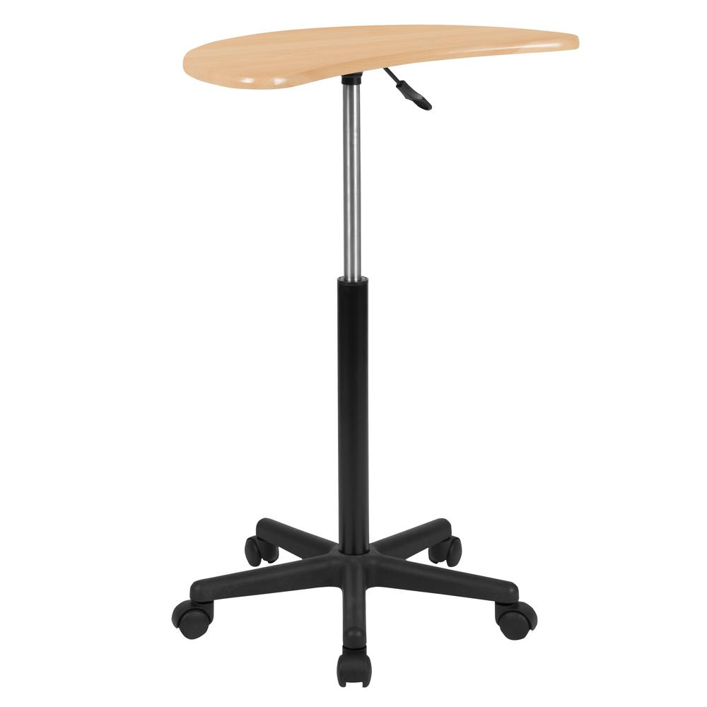 Maple Sit to Stand Mobile Laptop Computer Desk - home • office • health