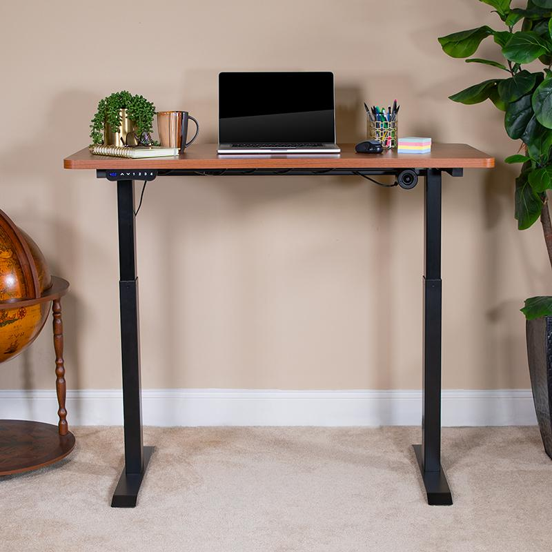 Electric Height Adjustable Standing Desk - Table Top 48" Wide - 24" Deep (Mahogany) - home • office • health