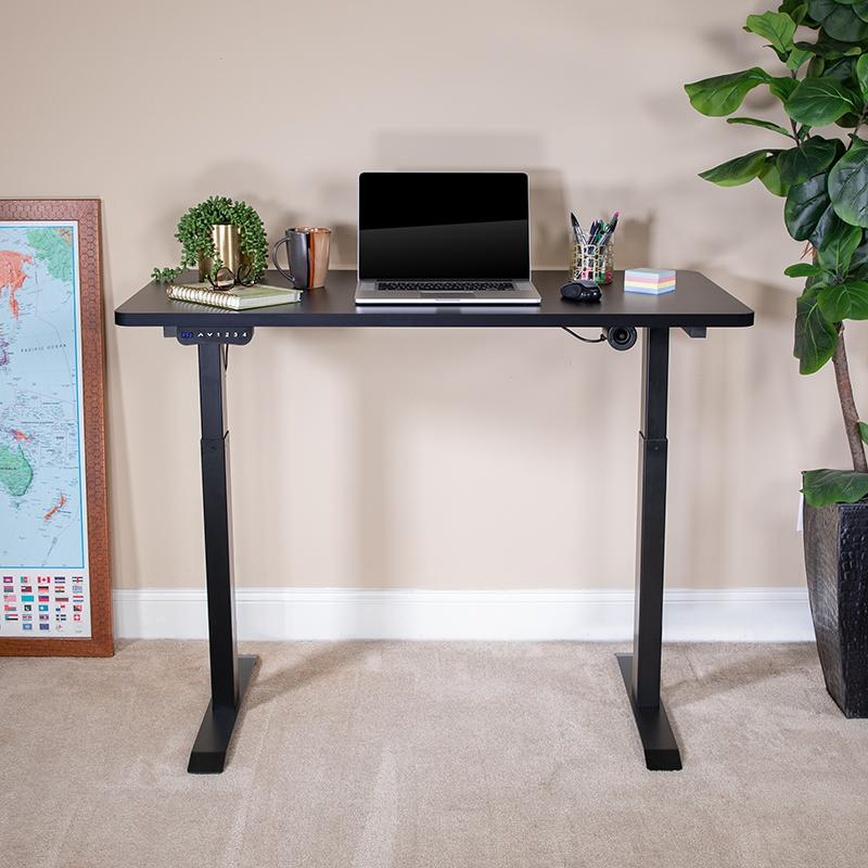 Electric Height Adjustable Standing Desk - Table Top 48" Wide - 24" Deep (Black) - home • office • health