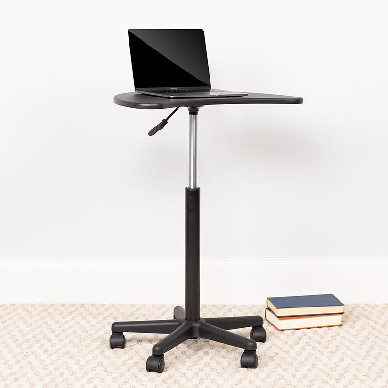 Black Sit to Stand Mobile Laptop Computer Desk - home • office • health