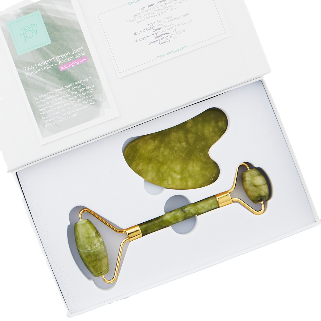 3-in-1 Premium Jade Roller and Gua Sha Set - home • office • health