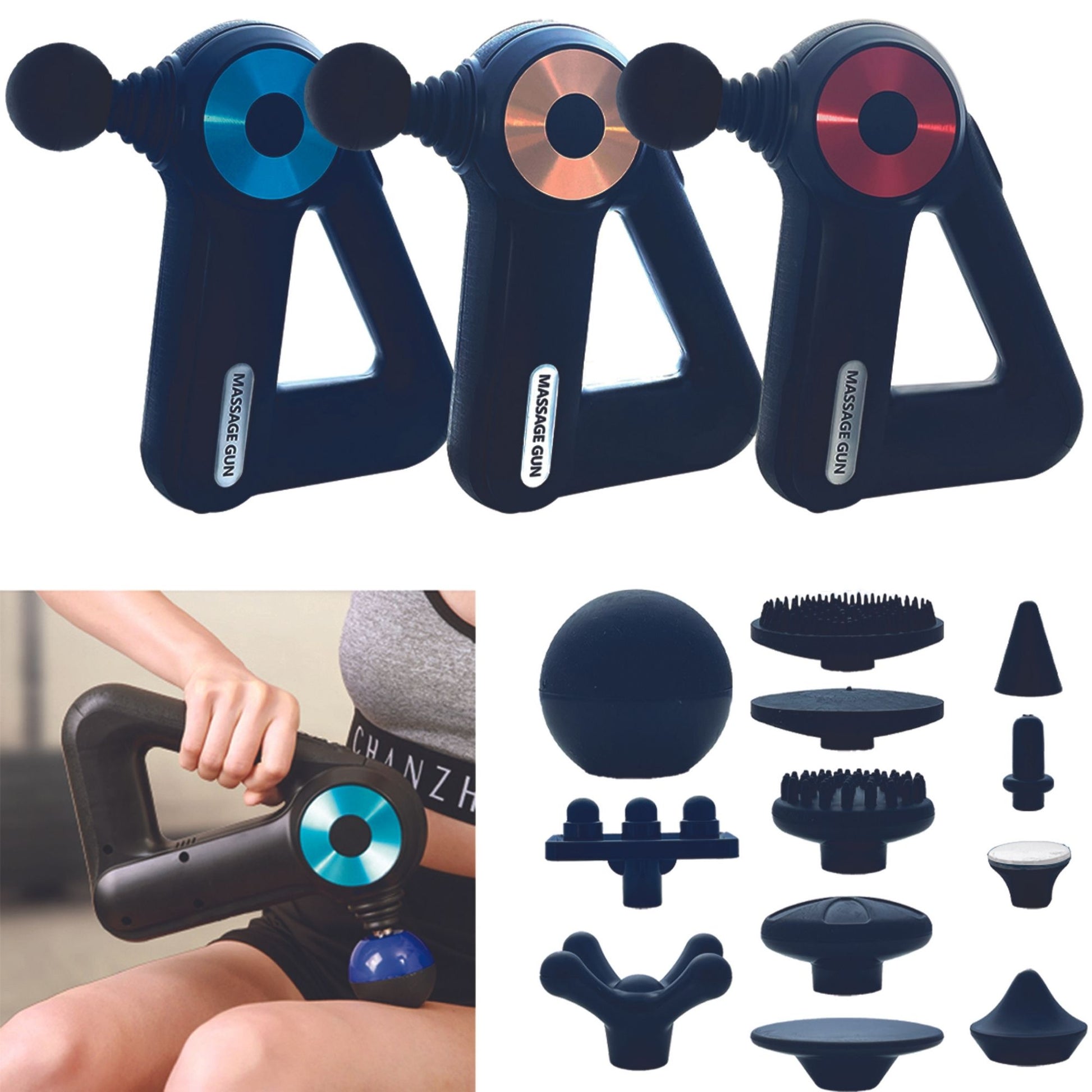 6 Speed Massage Gun With 12 Attachments And 4 Massage Modes - home • office • health