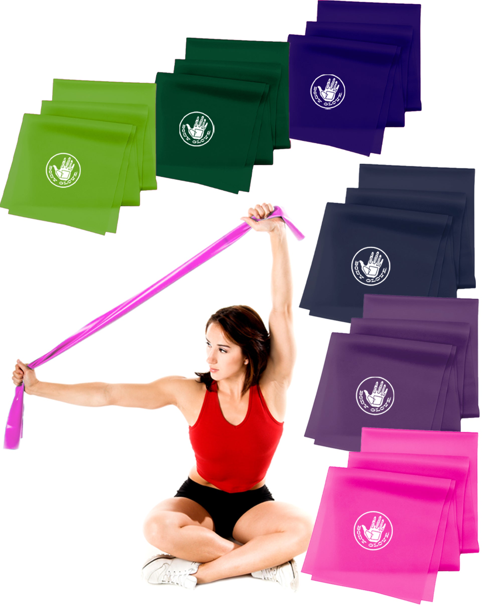 Body Glove 3 Pack Flat Resistance Bands For Upper and Lower Body - home • office • health