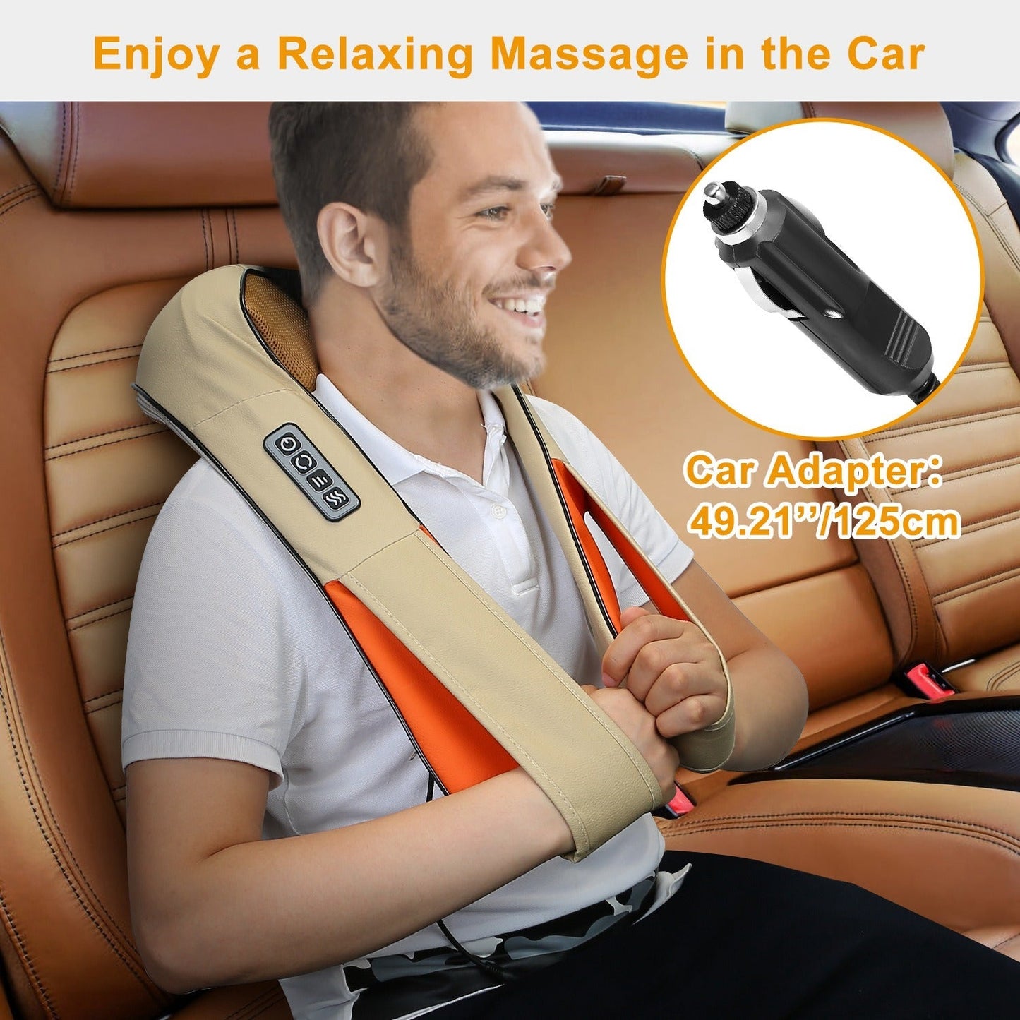 Neck Shoulder Massager Electric Back Massage Cape with Heat Deep - home • office • health