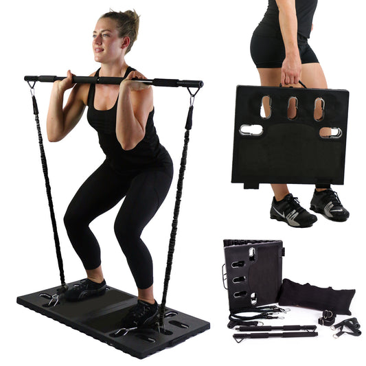 Full Portable Home Gym Workout with Resistance Bands - home • office • health