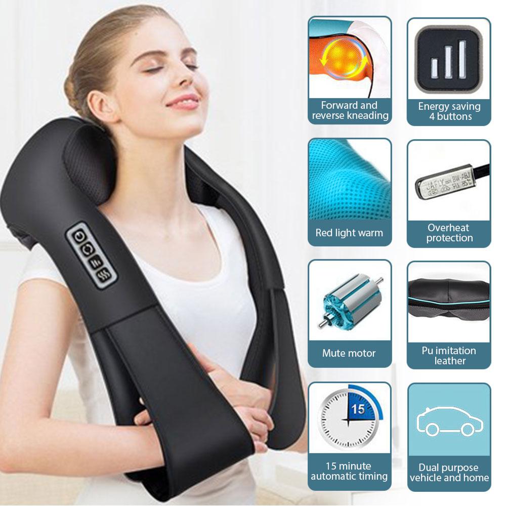 Multifunctional Electric Shiatsu Neck Back Massager with Soothing Heat - home • office • health