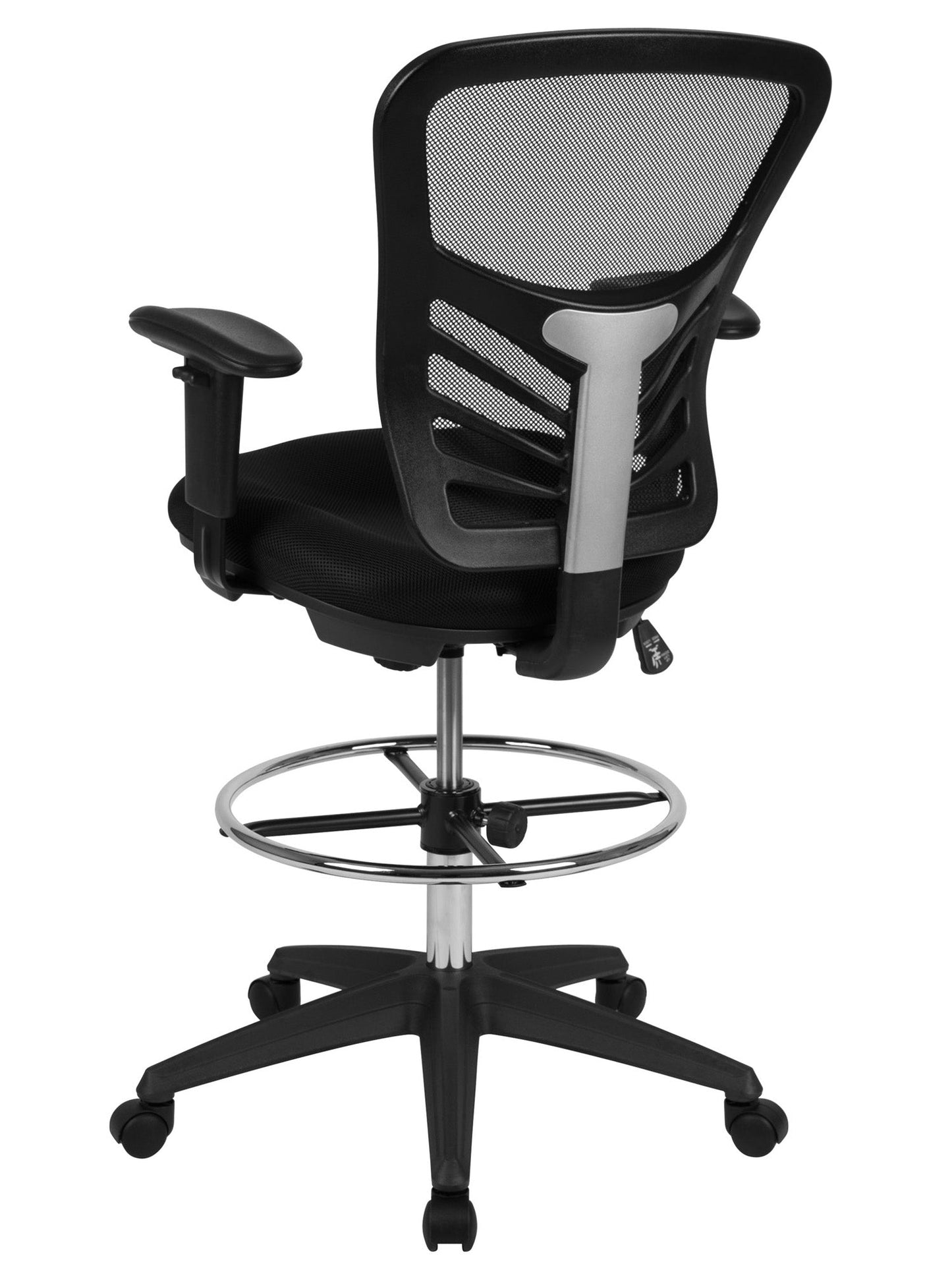 Mid-Back Black Mesh Ergonomic Drafting Chair - home • office • health