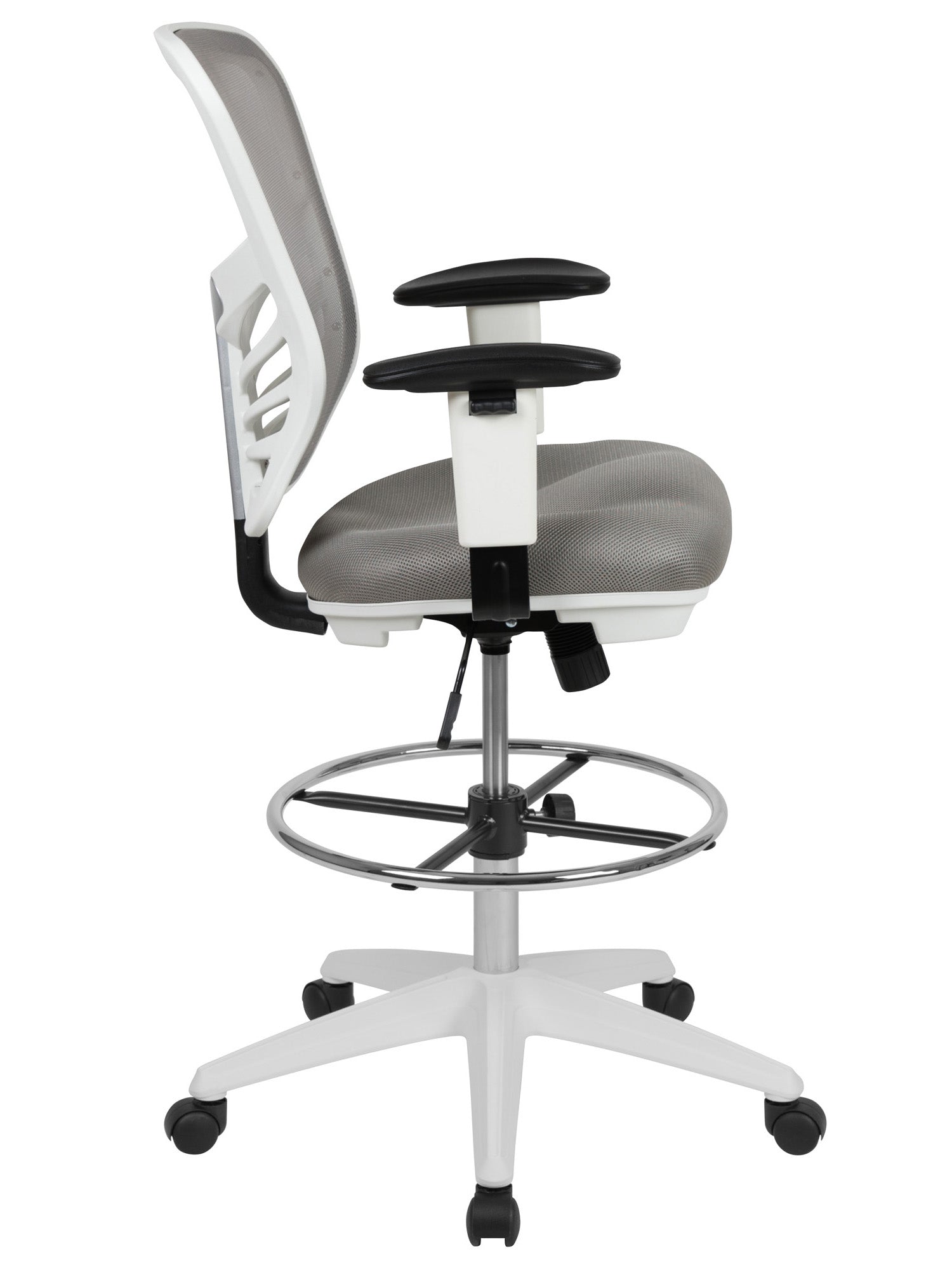 Mid-Back Light Gray Mesh Ergonomic Drafting Chair - home • office • health