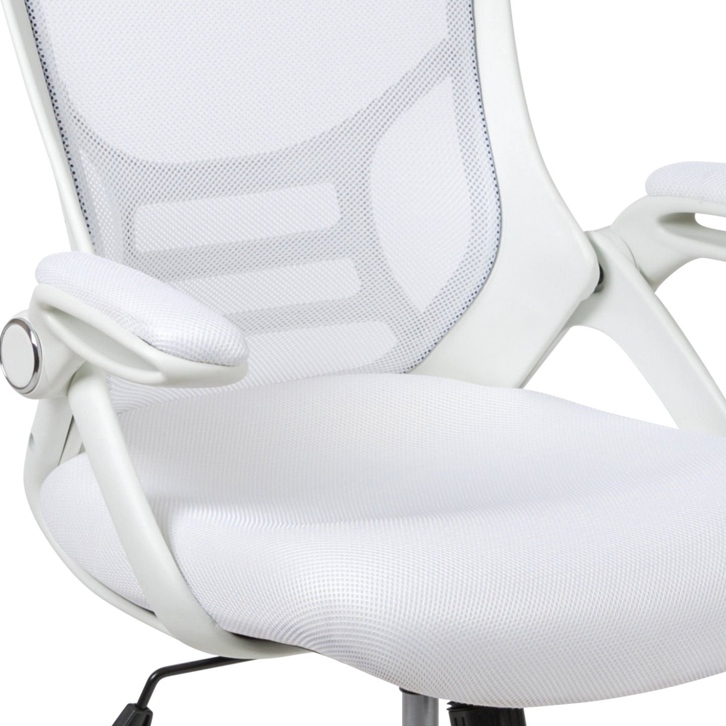 High Back White Mesh Ergonomic Swivel Office Chair with White Frame - home • office • health