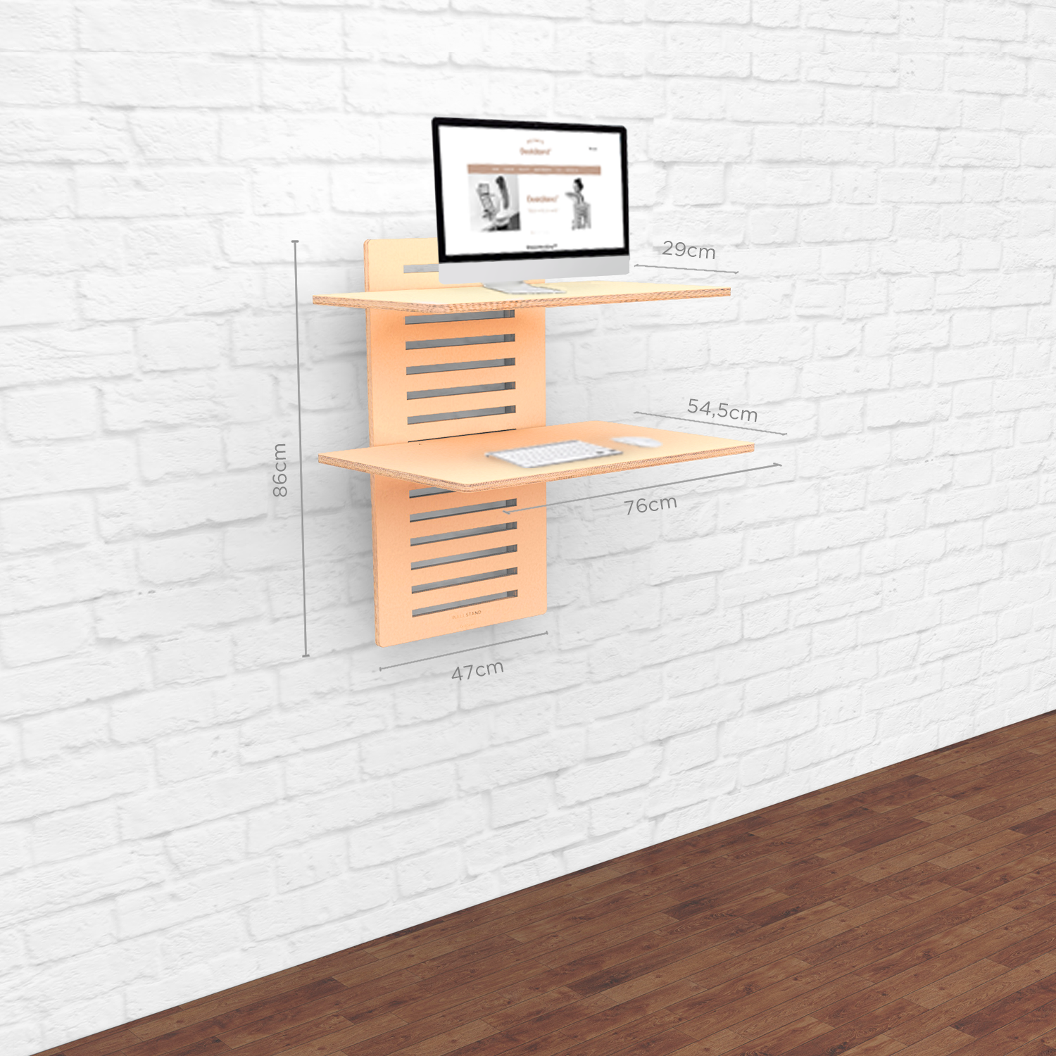 WallStand - Adjustable Wall-mounted Standing Desk - home • office • health