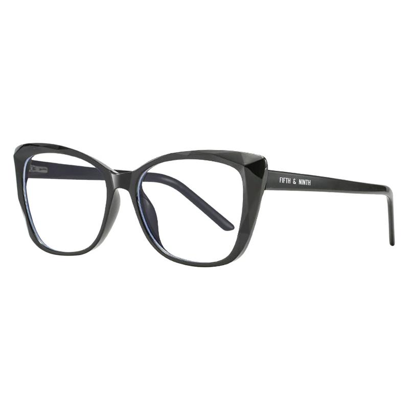 Madison Blue Light Glasses by Fifth and Ninth, Black, stylish cat eye glasses with thick frames