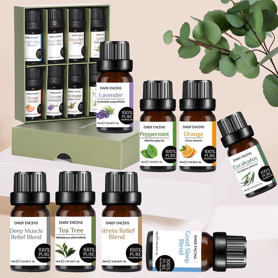DAISY ENCENS Essential Oil Set 8pcs - home • office • health