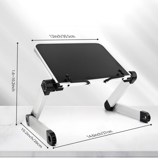 Adjustable Ergonomic Laptop Stand Book Stand - home office health - Made of premium aluminum alloy - Book reading stands' collapsible size is 15" x 10" x 1.5".